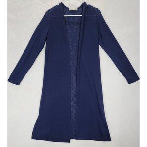 WallFlower Women's Navy Open Front Full Length Cardigan Long Sleeve Size Small